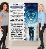 Personalized Custom Name To My Granddaughter Grandpa Love You Lion Gift Ideas Blanket
