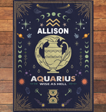 Personalized Custom Name Aquarius Zodiac Blanket Gift Ideas for Baby Horoscope Blanket
