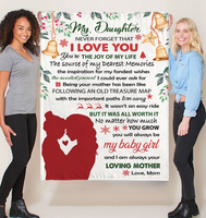 Personalized Custom Name To My Daughter Mom Love You Christmas Gift Ideas Blanket