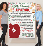 Personalized Custom Name To My Daughter Mom Love You Christmas Gift Ideas Blanket