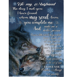 Personalized Custom Name To My Husband I Love You Forever Always Wolf Christmas Gift Ideas From Wife Blanket