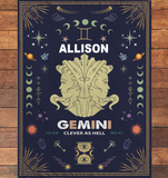 Personalized Custom Name Gemini Zodiac Blanket Gift Ideas for Baby Horoscope Blanket