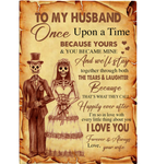 Personalized Custom Name To My Husband I Love You Skeleton Married Gift Ideas From Wife Halloween Blanket