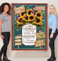 Personalized Custom Name To My Daughter Dad Love You Sunflower Gift Ideas Blanket