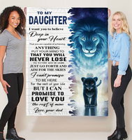 Personalized Custom Name To My Daughter Dad Love You Lion Gift Ideas Blanket