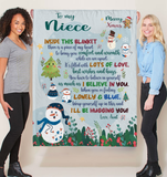 Personalized Custom Name To My Niece Christmas Gift Ideas Xmas Aunt Love You Blanket