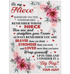 Personalized Custom Name To My Niece Braver Stronger Big Hug Aunt Love You Gift Ideas Blanket