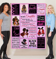 Personalized Custom Name To My Daughter Black Girl Magic Mom Love You Never Quit Classy Sasy Gift Ideas Blanket