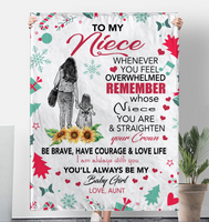 To My Niece Overwhelmed Straighten Crown Brave Courage Love Life Gift From Aunt Christmas Xmas Fleece Sherpa Mink Blanket