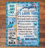 1 To My Daughter I Love You Wrap Yourself Up Consider It Big Hug Butterfly Gift From Dad Fleece Sherpa Mink Blanket