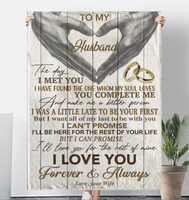 To My Husband You Make Me Better Person I Love You Forever Always Hand Heart Gift From Wife Fleece Sherpa Mink Blanket