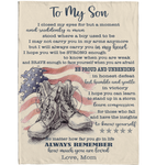 Personalized Custom Name To My Son US Military Army Marine Son Be Strong Brave Unbending Gift Ideas From Mom Blanket