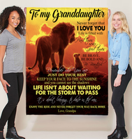 Personalized Custom Name To My Granddaughter Brave Bold Beautiful Gift Ideas From Grandpa Lion Blanket