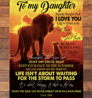 Personalized Custom Name To My Daughter Brave Bold Beautiful Gift Ideas From Dad Lion Blanket