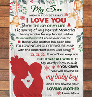 Personalized Custom Name To My Son Mom Love You Christmas Gift Ideas Blanket