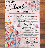 Personalized Custom Name To My Aunt Love You Gift Ideas From Niece Blanket