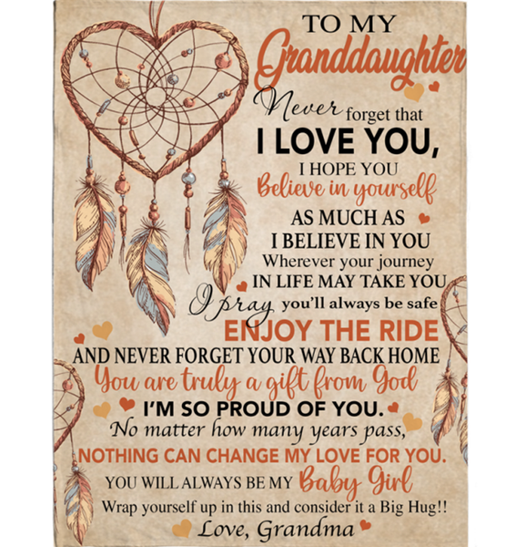 Personalized Custom Name To My Granddaughter Dreamcatcher Grandma Love You Gift Ideas Blanket