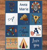 Personalized Girl Baby Name Native American Gift Ideas Blanket