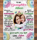 Personalized Custom Name Photo To My Daughter Mandala Love From Mom Gift Ideas Blanket