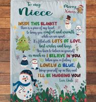 Personalized Custom Name To My Niece Christmas Gift Ideas Xmas Uncle Love You Blanket