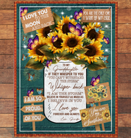 Personalized Custom Name To My Granddaughter Grandpa Love You Sunflower Gift Ideas Blanket