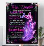 To My Daughter I Love You Stay Strong Confident Wrap Yourself Up Big Hug Gift From Dad Butterfly Fleece Sherpa Mink Blanket