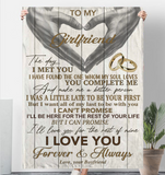 To My Girlfriend You Make Me Better Person I Love You Forever Always Hand Heart Gift From Boyfriend Fleece Sherpa Mink Blanket