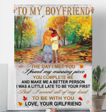 To My Boyfriend Day Met You I Found Missing Piece All My Last Be With You Gift From Girlfriend Fleece Sherpa Mink Blanket