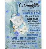 Personalized Custom Name To My Daughter Everything Will Be Alright Gift Ideas From Mom Elephant Blanket