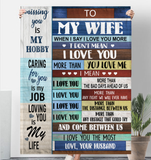 To My Wife I Love You More Than Bad Days Ahead Us Obstacle The Most My Life Gift From Husband Fleece Sherpa Mink Blanket