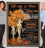 To My Niece I Love You Brave Bold Beautiful Fairy Tales Tree Human Gift From Aunt Fleece Sherpa Mink Blanket