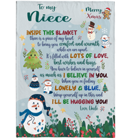 Personalized Custom Name To My Niece Christmas Gift Ideas Xmas Uncle Love You Blanket