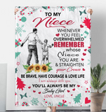 To My Niece Overwhelmed Straighten Crown Brave Courage Love Life Gift From Uncle Christmas Xmas Fleece Sherpa Mink Blanket