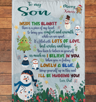 Personalized Custom Name To My Son Christmas Gift Ideas Xmas Dad Love You Blanket