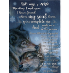 Personalized Custom Name To My Wife I Love You Forever Always Wolf Christmas Gift Ideas From Husband Blanket