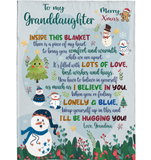 Personalized Custom Name To My Granddaughter Christmas Gift Ideas Xmas Grandma Love You Blanket
