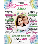 Personalized Custom Name Photo To My Daughter Mandala Love From Mom Gift Ideas Blanket