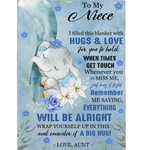 Personalized Custom Name To My Niece Everything Will Be Alright Gift Ideas From Aunt Elephant Blanket