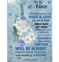 Personalized Custom Name To My Niece Everything Will Be Alright Gift Ideas From Aunt Elephant Blanket