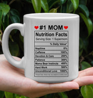 Mom Nutrition Facts Supermom Hard Word Unconditional Love Mothers Day Gift White Coffee Mug