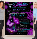 To My Daughter I Love You Be Brave Bold Beautiful Butterfly Mandala Gift From Mom Fleece Sherpa Mink Blanket