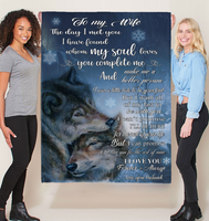 Personalized Custom Name To My Wife I Love You Forever Always Wolf Christmas Gift Ideas From Husband Blanket