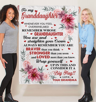 Personalized Custom Name To My Granddaughter Braver Stronger Big Hug Grandma Love You Gift Ideas Blanket