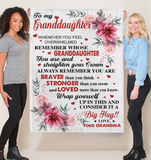 Personalized Custom Name To My Granddaughter Braver Stronger Big Hug Grandma Love You Gift Ideas Blanket