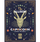 Personalized Custom Name Capricorn Zodiac Blanket Gift Ideas for Baby Horoscope Blanket
