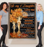 To My Daughter I Love You Brave Bold Beautiful Fairy Tales Tree Human Gift From Mom Fleece Sherpa Mink Blanket