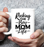 Rocking the Boy Mom Life Mothers Day Gift White Coffee Mug