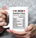 Mom Nutrition Facts Supermom Hard Word Unconditional Love Mothers Day Gift White Coffee Mug