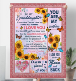 To My Granddaughter I Love Proud You Sunshine Wrap Yourself Up Big Hug Gift From Grandma Butterfly Sunflower Fleece Sherpa Mink Blanket