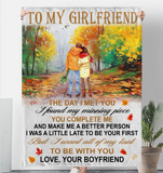 To My Girlfriend Day Met You I Found Missing Piece All My Last Be With You Gift From Boyfriend Fleece Sherpa Mink Blanket